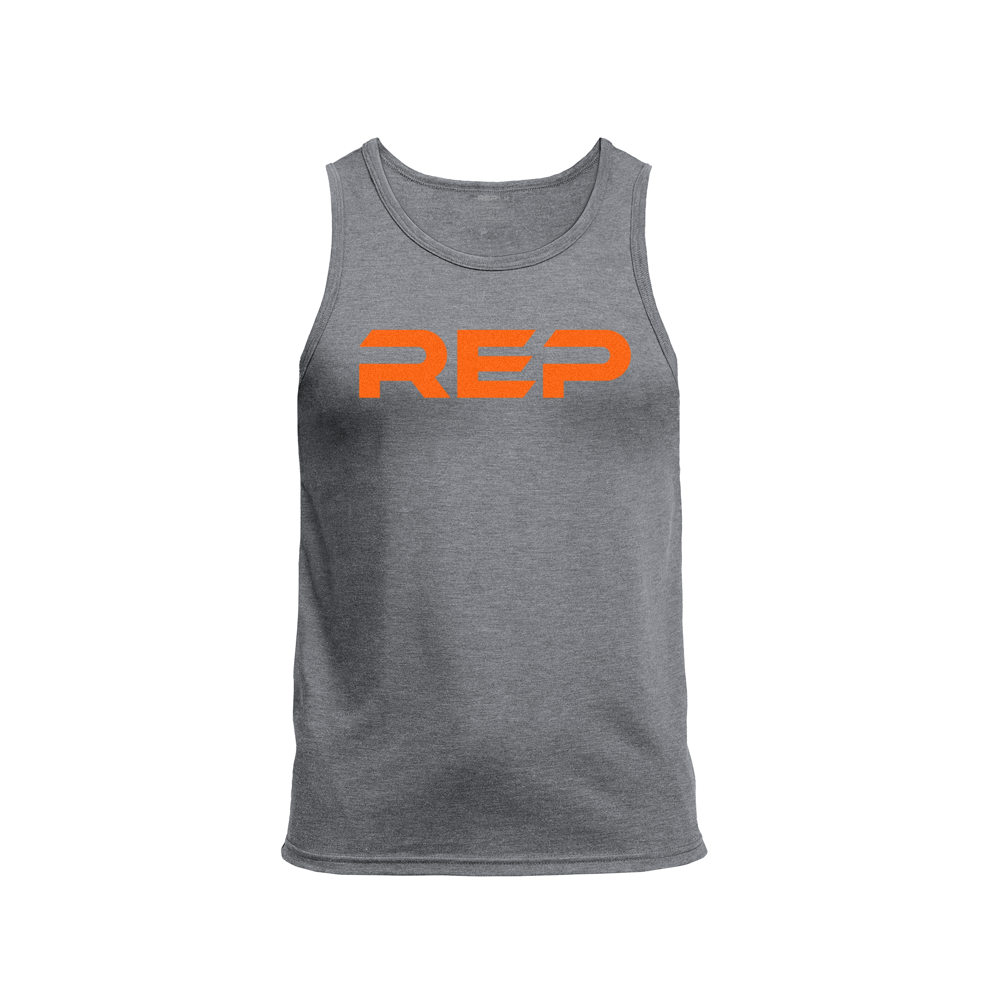 Men's Daily Driver Tri-Blend Tank - Heather Aluminum/Orange / X-Small